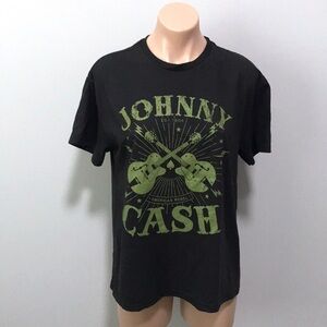 Johnny Cash Graphic T-shirt Black Green Large